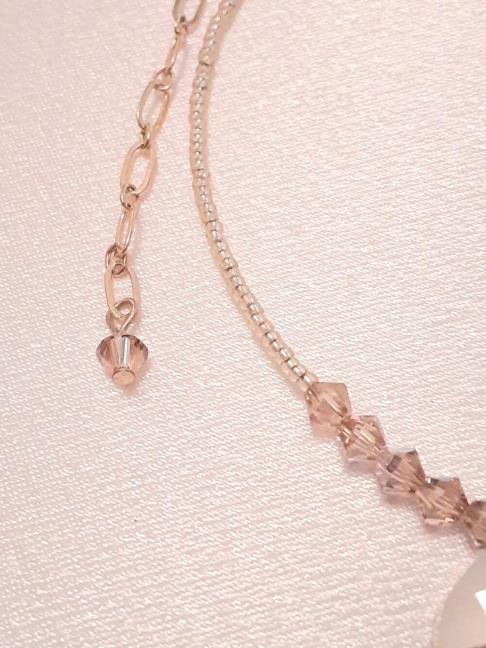 NEW 17 inch pink champaign quartz necklace - Picture 5 of 10